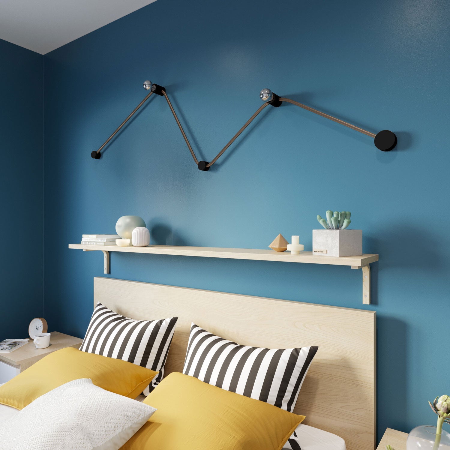 Portalampada in legno per cavo per catenaria e sistema Filé. Made in Italy - Nero