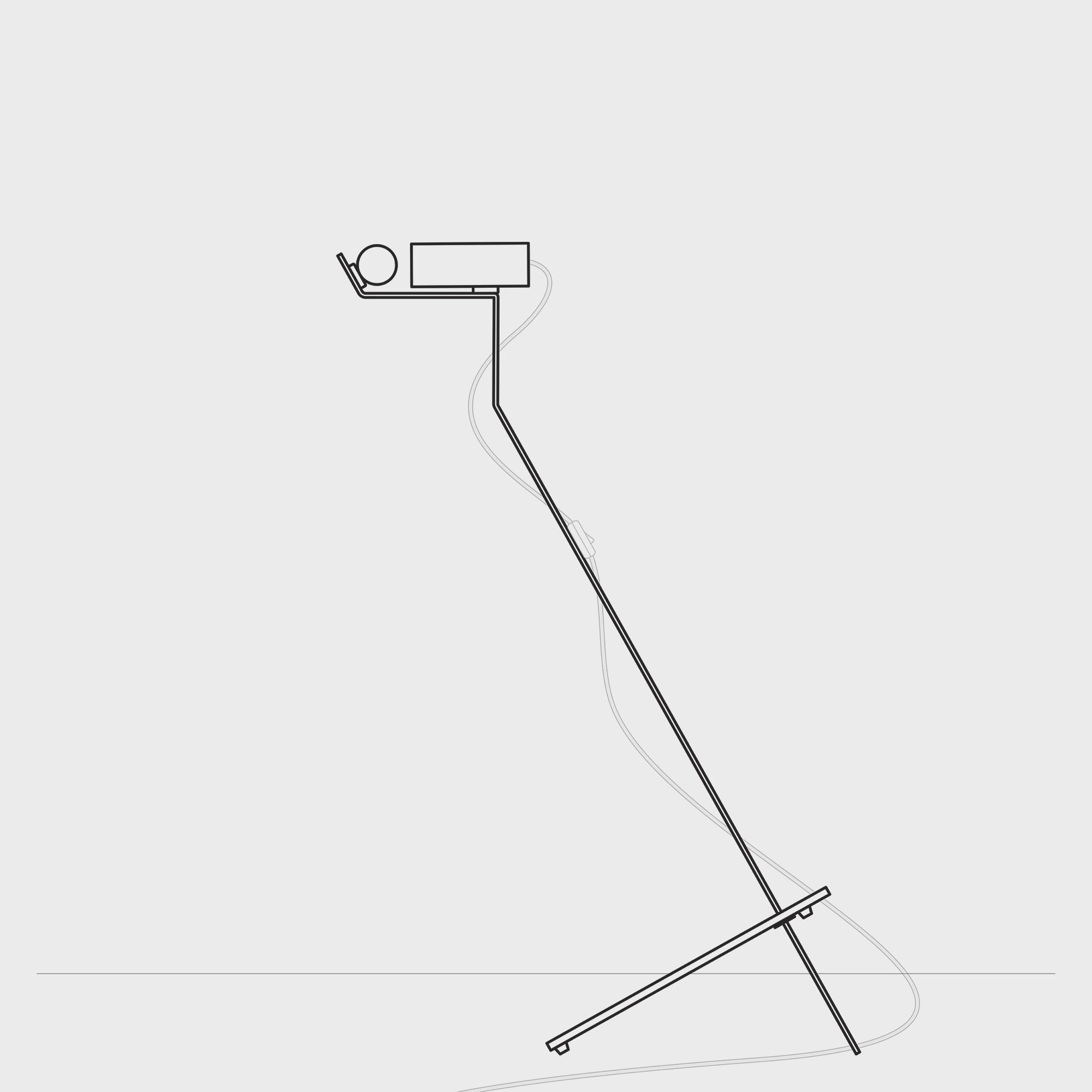 Load video: Tilting floor lamp with adjustable magnetic Spotlight and UK Plug - Mario Tubo - Cream