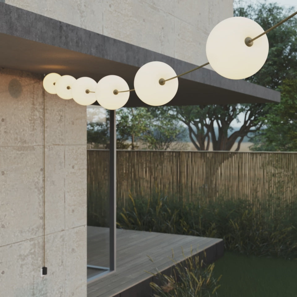 Load video: Outdoor IP67 String Light with 6 Light Points Sand White with UK Plug - Marina6 Cherry