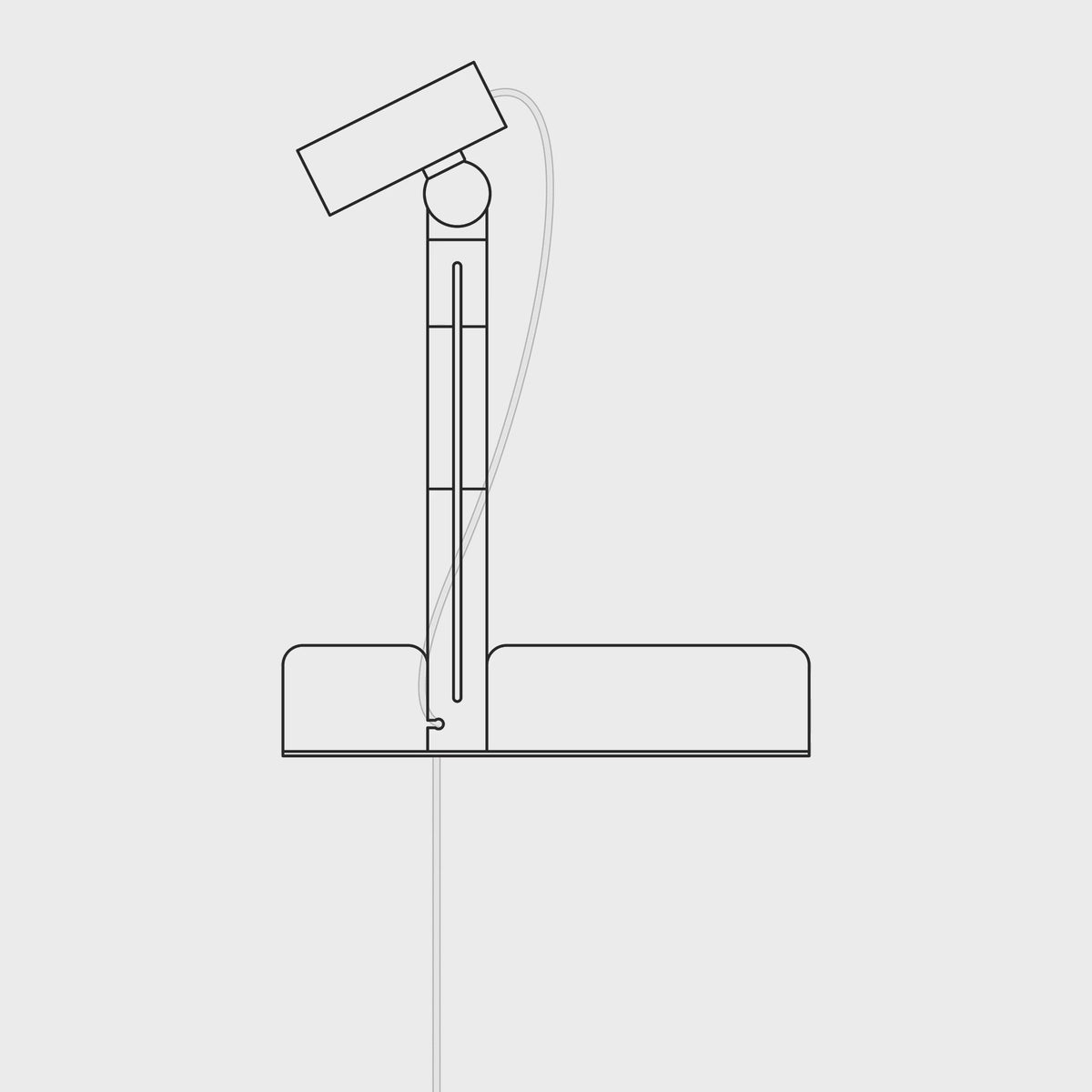 Load video: Wall lamp with shelf, adjustable magnetic spotlight, and UK plug - Murio Tubo - White
