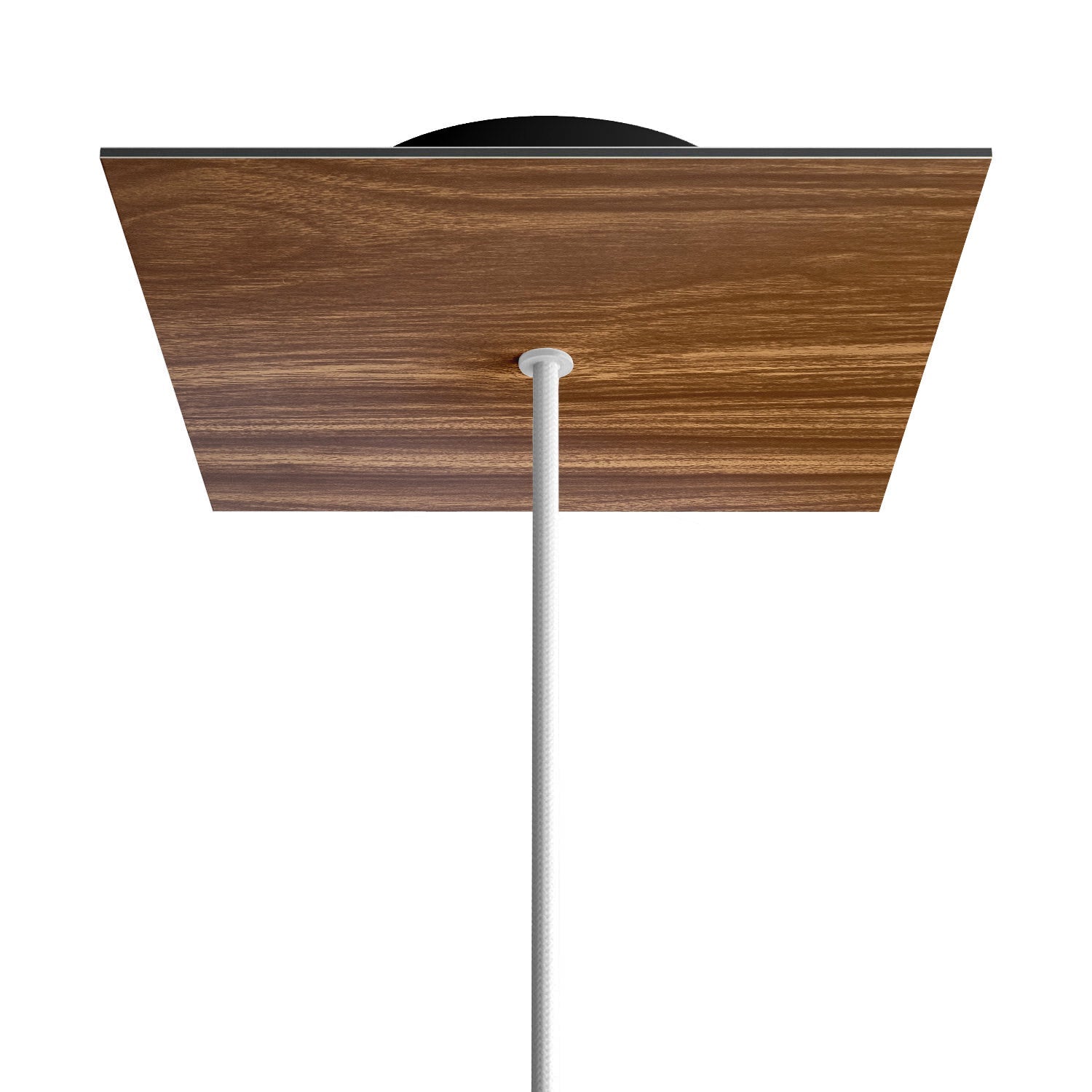 Rosone Rose-One quadrato, 200 mm con 1 foro e 4 fori laterali - Legno Nero