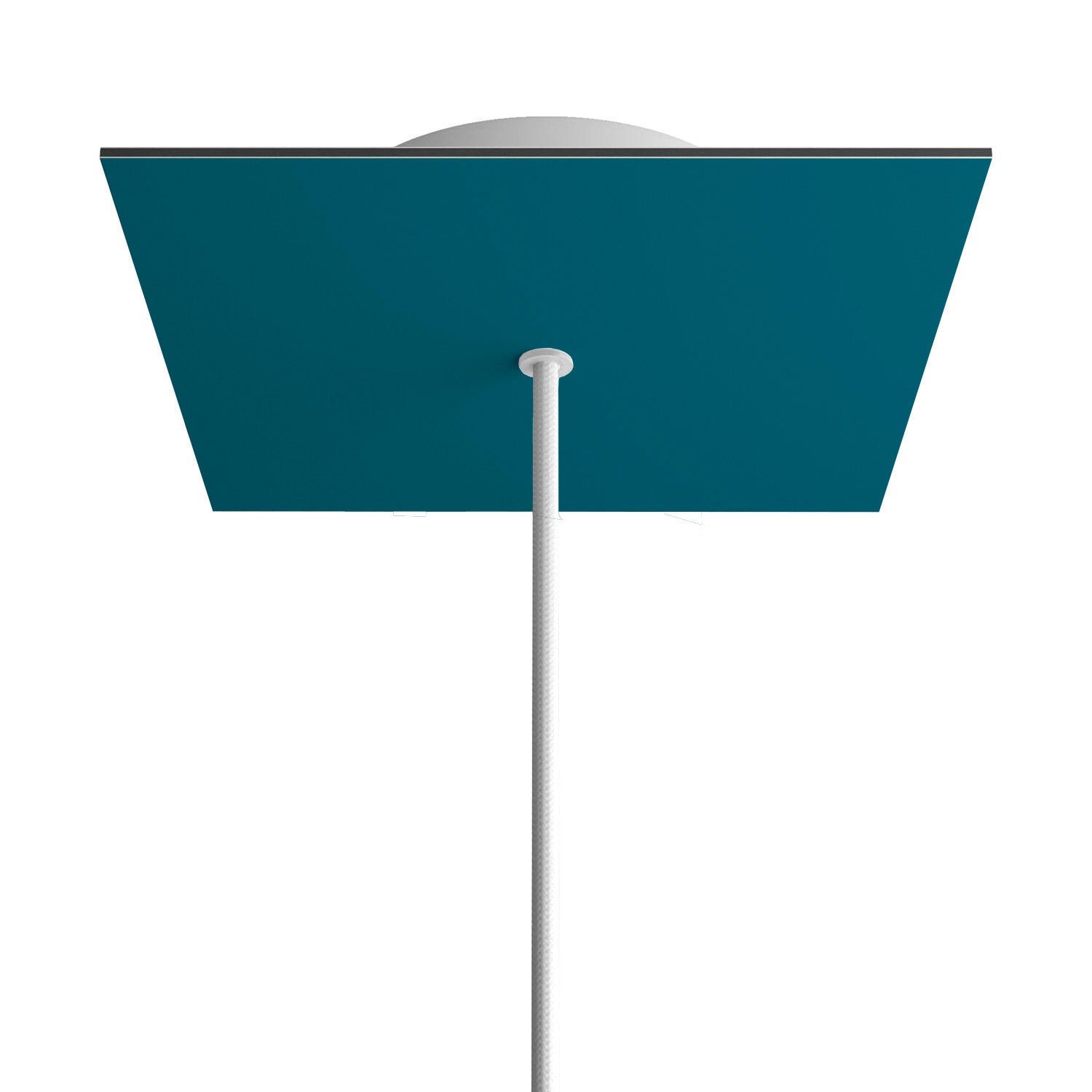 Rosone Rose-One quadrato, 200 mm con 1 foro e 4 fori laterali - Petrolio Bianco