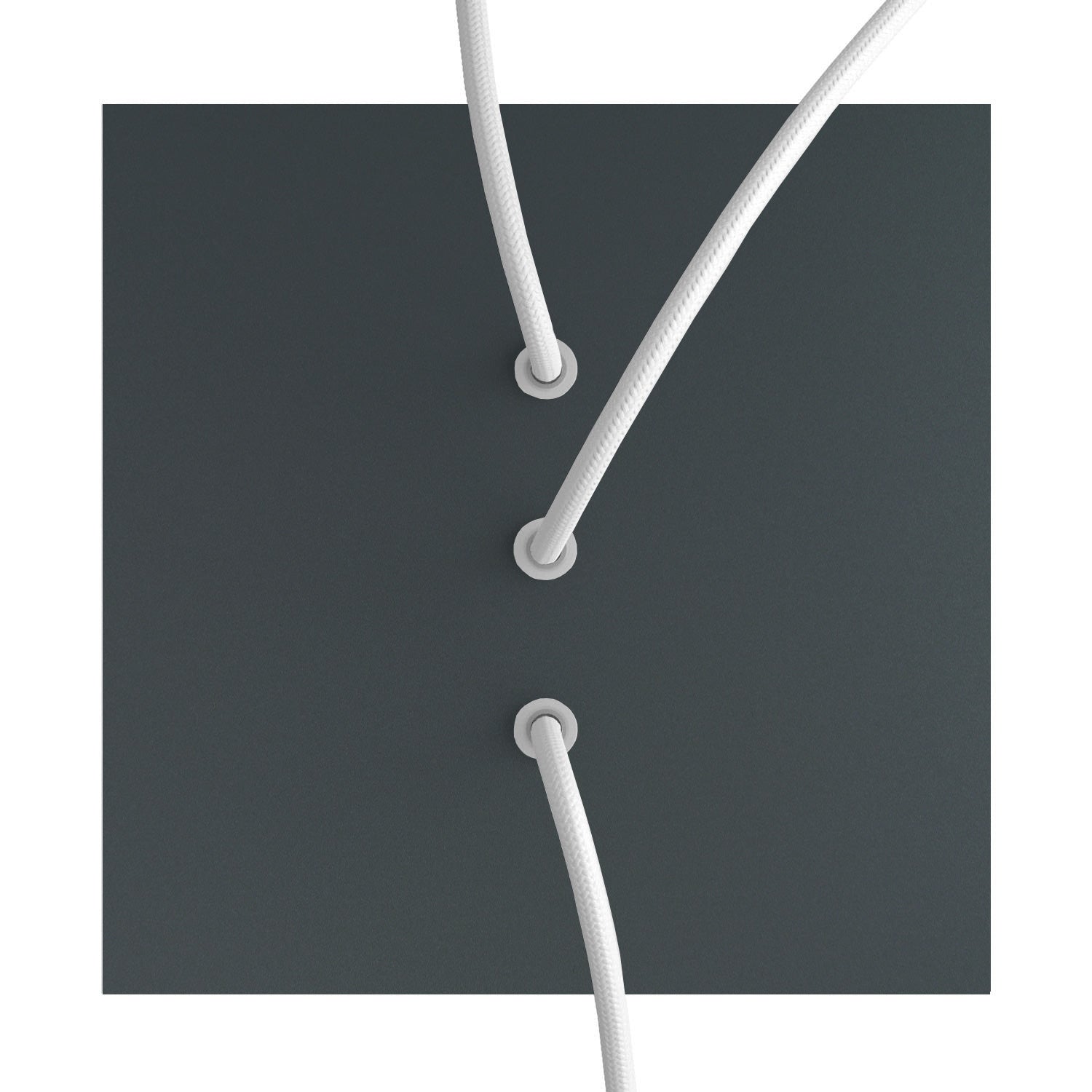 Rosone Rose-One quadrato, 200 mm con 3 fori in linea e 4 fori laterali - Antracite Bianco