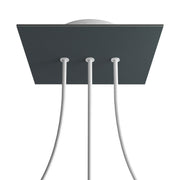 Rosone Rose-One quadrato, 200 mm con 3 fori in linea e 4 fori laterali - Antracite Bianco