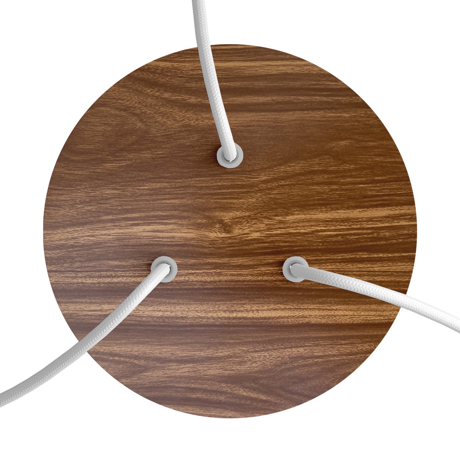 Rosone Rose - One rotondo, diametro 200 mm con 3 fori e 4 fori laterali - Legno - Creative Cables