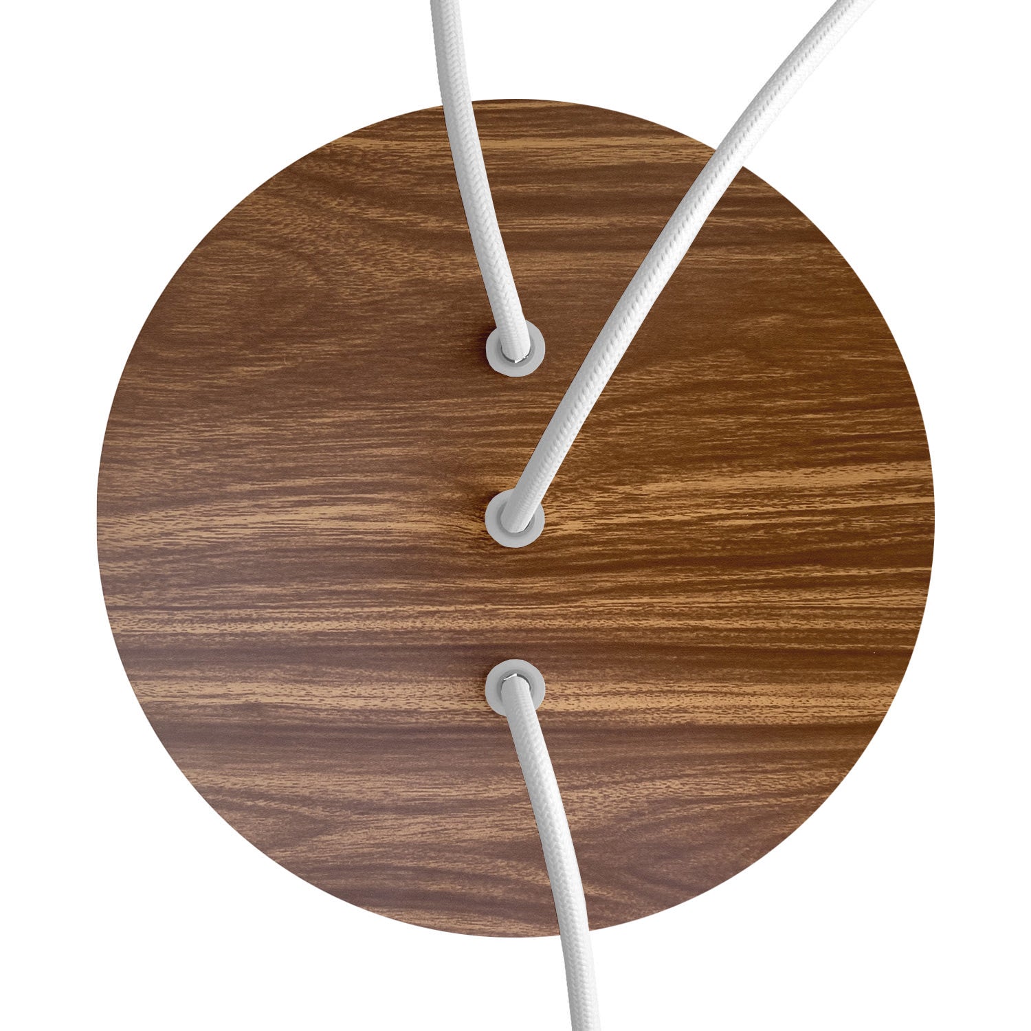 Rosone Rose-One rotondo, diametro 200 mm con 3 fori in linea e 4 fori laterali - Legno Bianco