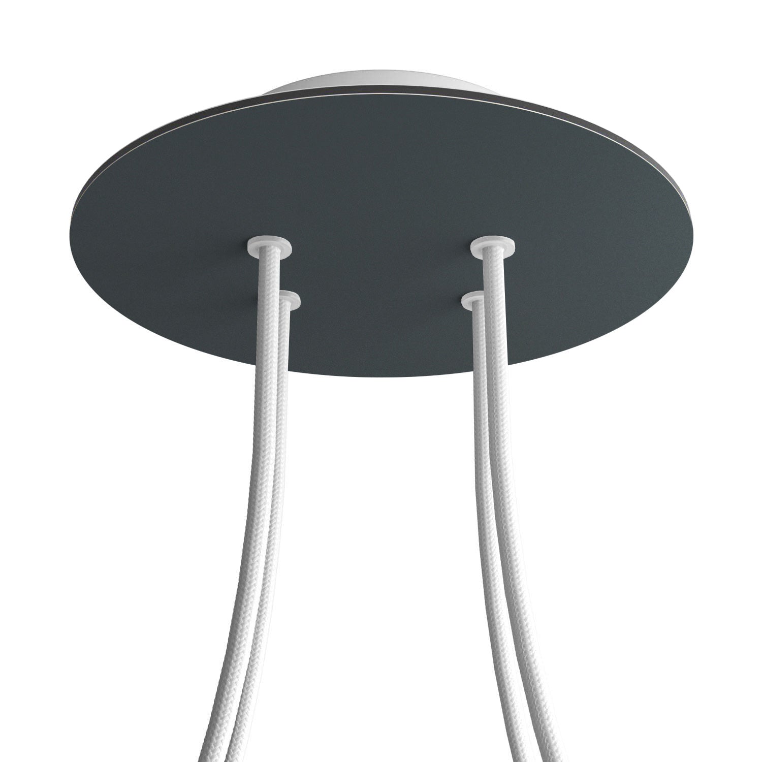 Rosone Rose - One rotondo, diametro 200 mm con 4 fori e 4 fori laterali - Antracite - Creative Cables