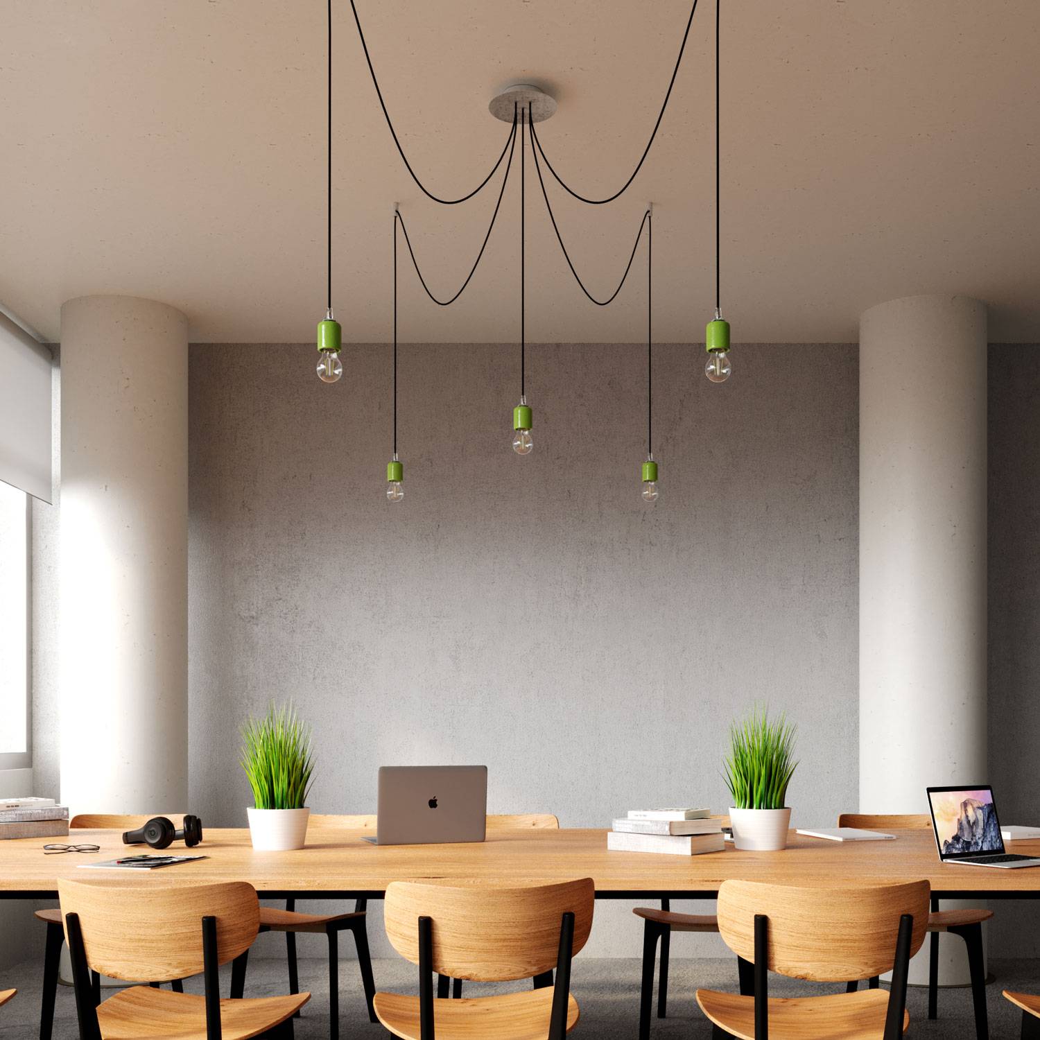 Rosone Rose-One rotondo, diametro 200 mm con 5 fori e 4 fori laterali - Antracite Bianco