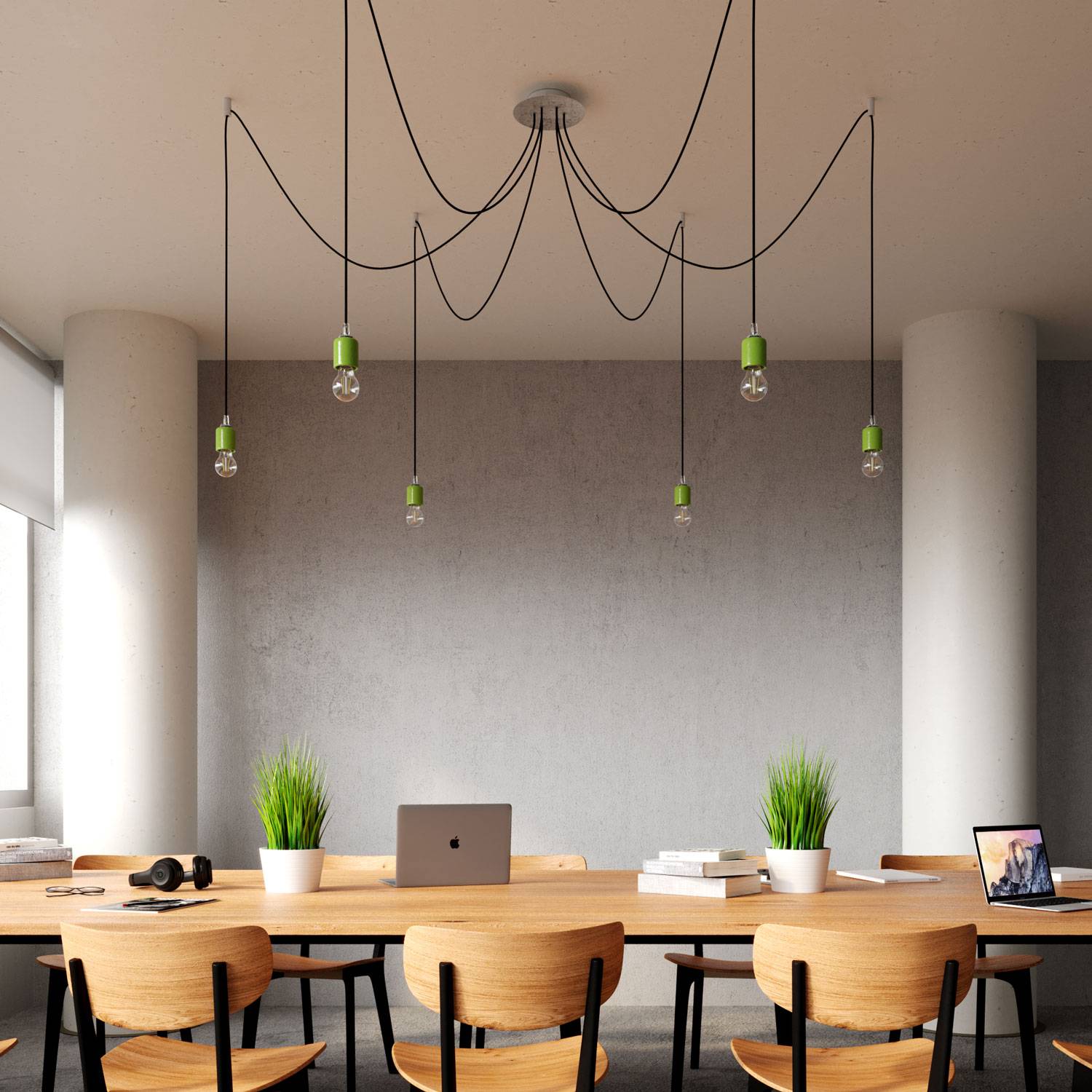 Rosone Rose-One rotondo, diametro 200 mm con 6 fori e 4 fori laterali - Nero opaco Bianco