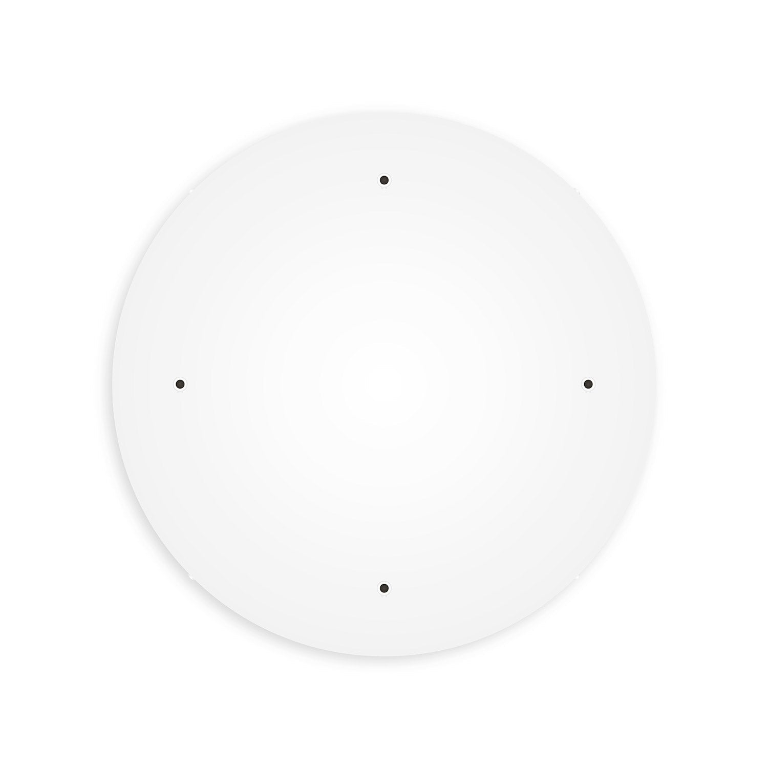Rosone rotondo in alluminio Ø 50 cm con staffa e cavo di messa a terra, con 4 fori frontali - Bianco Opaco 0