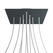 Rosone XXL Rose-One quadrato, 400 mm con 10 fori e 4 fori laterali - Antracite Bianco