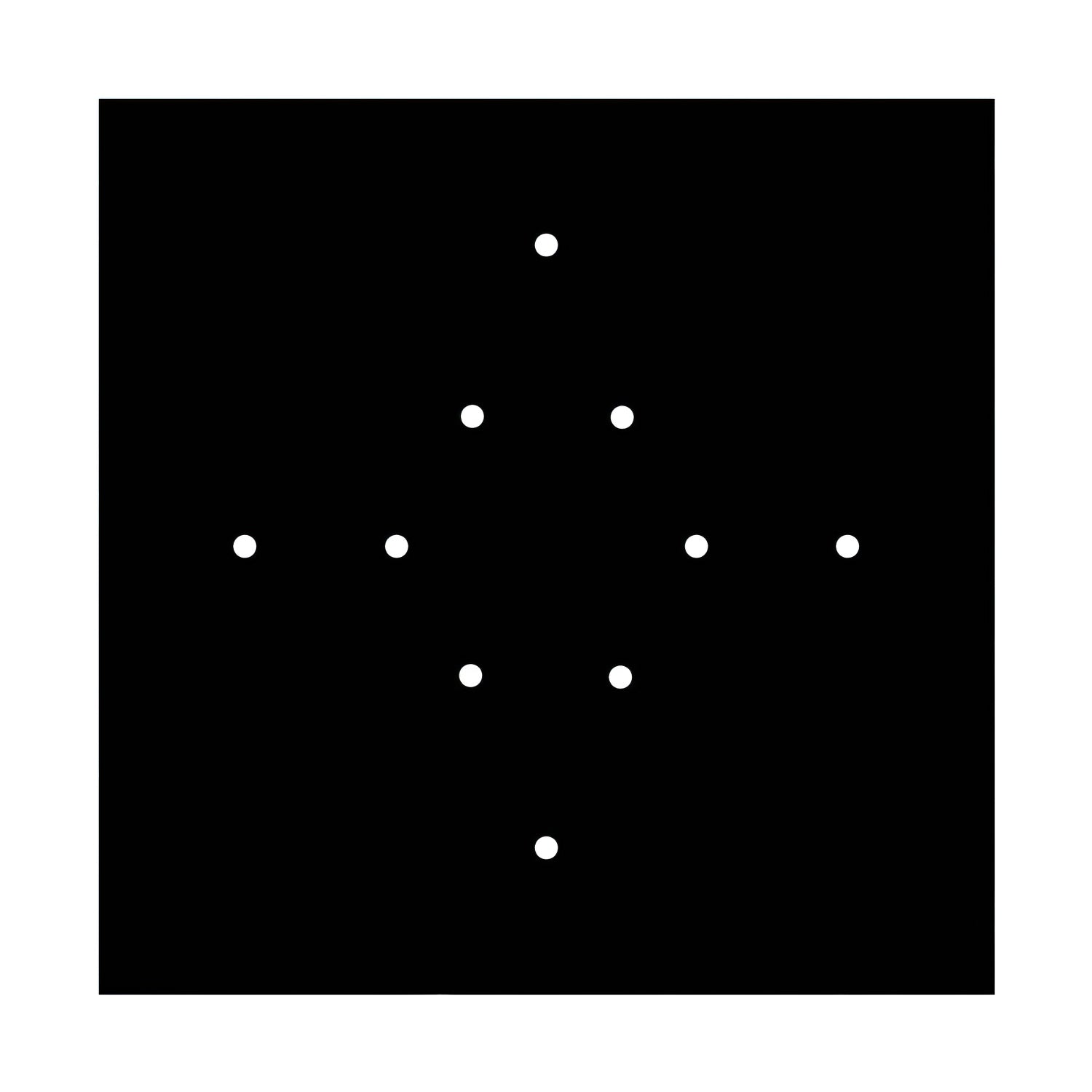 Rosone XXL Rose-One quadrato, 400 mm con 10 fori e 4 fori laterali - Nero opaco Bianco