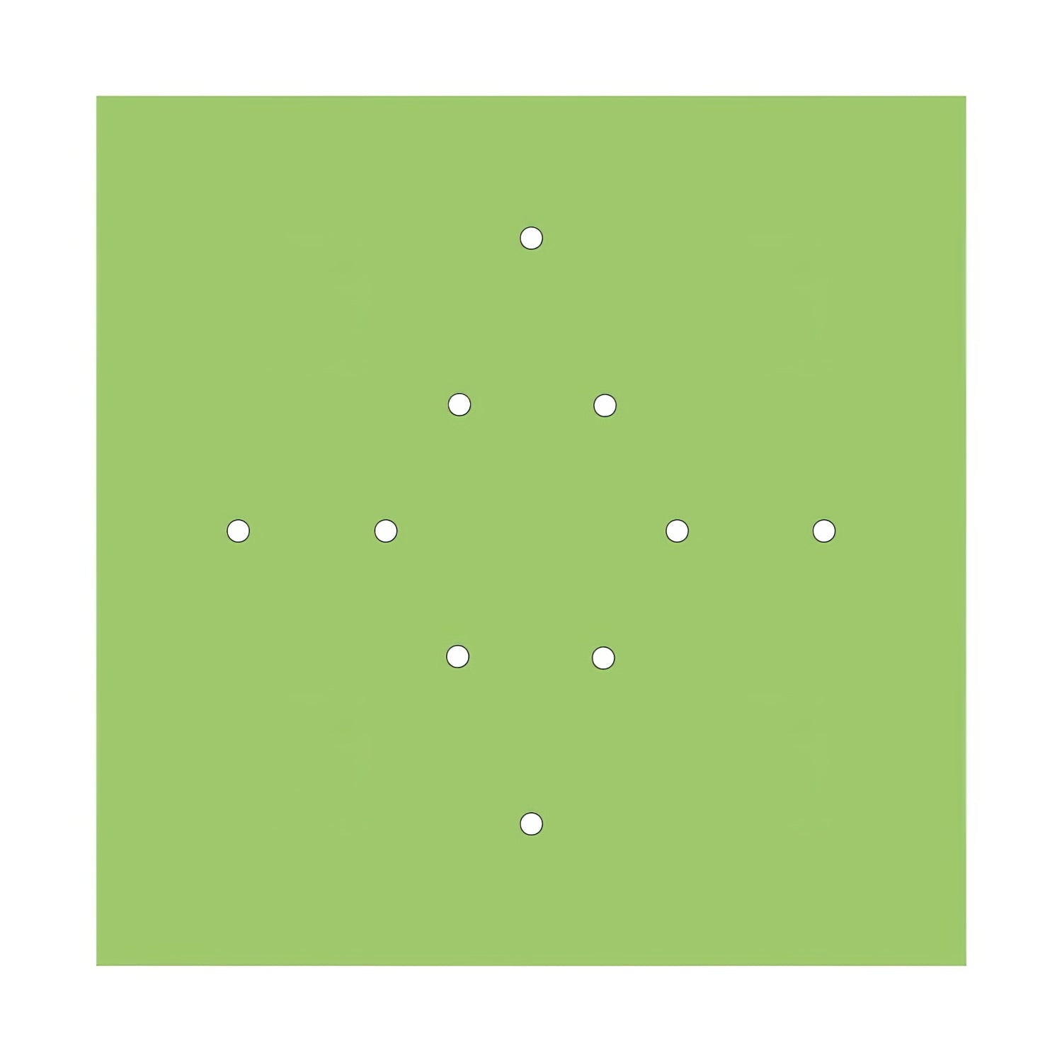 Rosone XXL Rose-One quadrato, 400 mm con 10 fori e 4 fori laterali - Verde prato Bianco