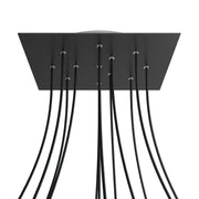 Rosone XXL Rose-One quadrato, 400 mm con 12 fori e 4 fori laterali - Nero opaco Bianco