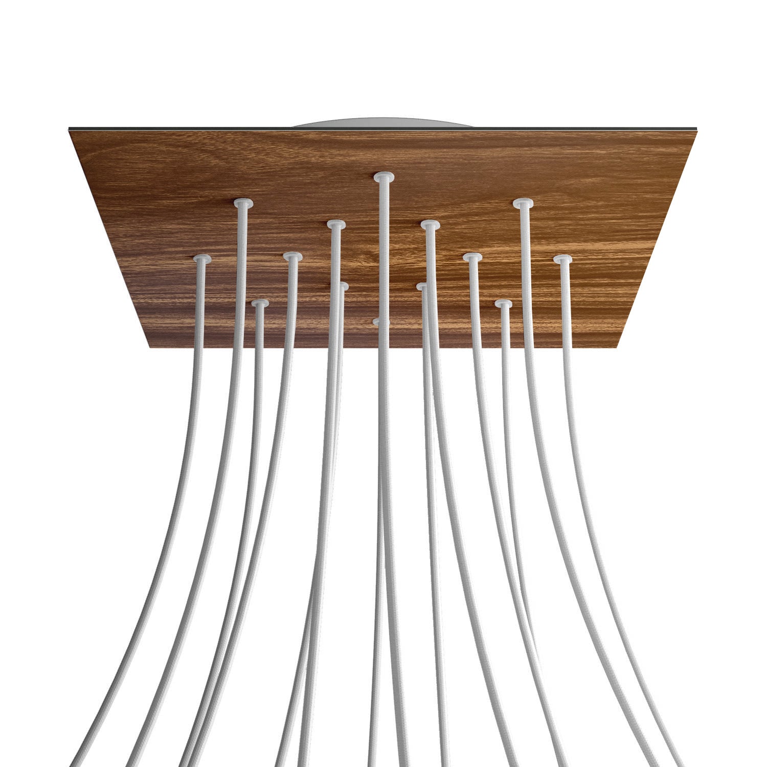 Rosone XXL Rose-One quadrato, 400 mm con 14 fori e 4 fori laterali - Legno Bianco