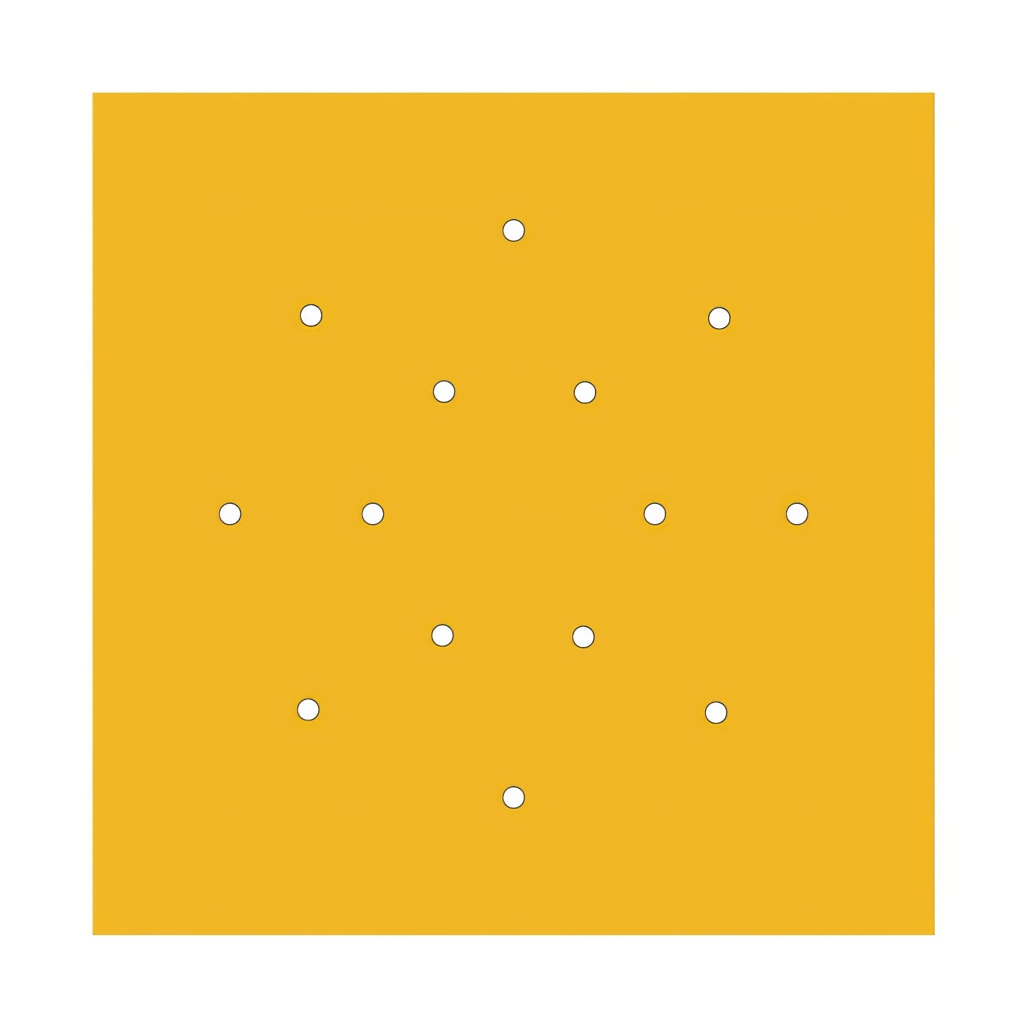 Rosone XXL Rose-One quadrato, 400 mm con 14 fori e 4 fori laterali - Mostarda Bianco