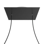 Rosone XXL Rose-One quadrato, 400 mm con 2 fori e 4 fori laterali - Nero opaco Bianco