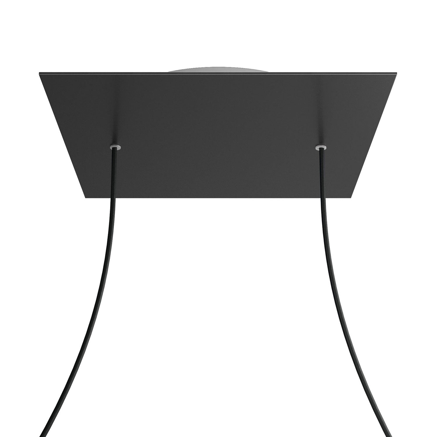 Rosone XXL Rose-One quadrato, 400 mm con 2 fori e 4 fori laterali - Nero opaco Bianco