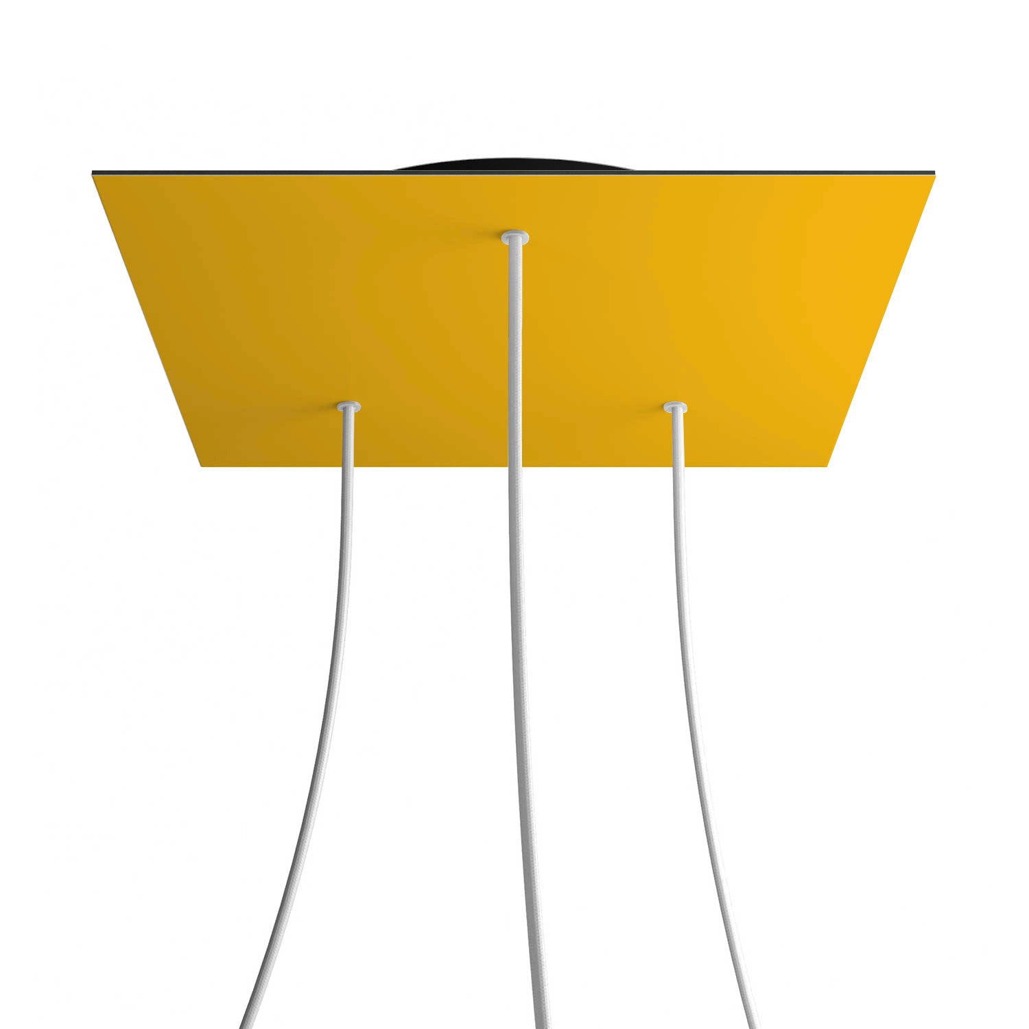 Rosone XXL Rose-One quadrato, 400 mm con 3 fori e 4 fori laterali - Mostarda Nero