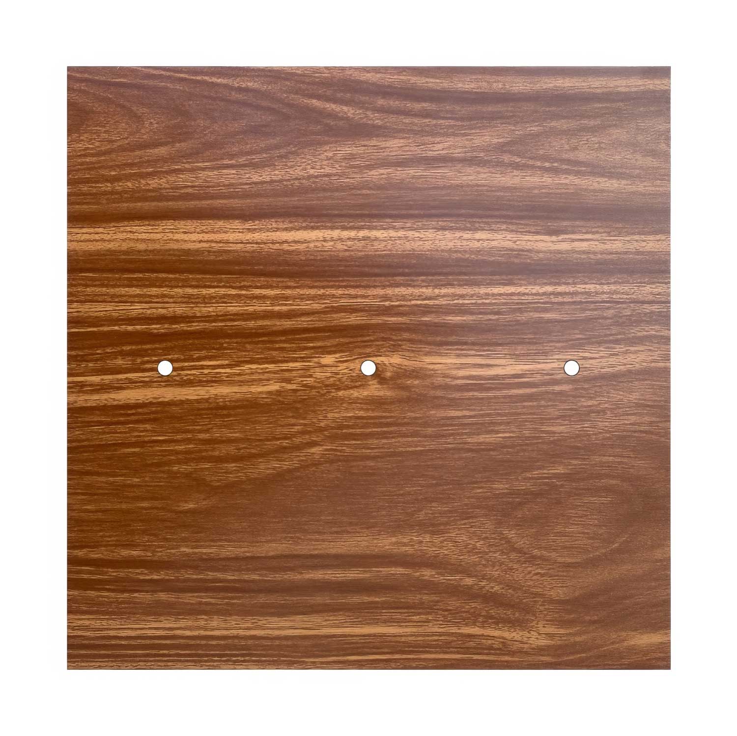 Rosone XXL Rose-One quadrato, 400 mm con 3 fori in linea e 4 fori laterali - Legno Bianco