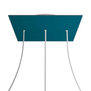 Rosone XXL Rose-One quadrato, 400 mm con 3 fori in linea e 4 fori laterali - Petrolio Bianco