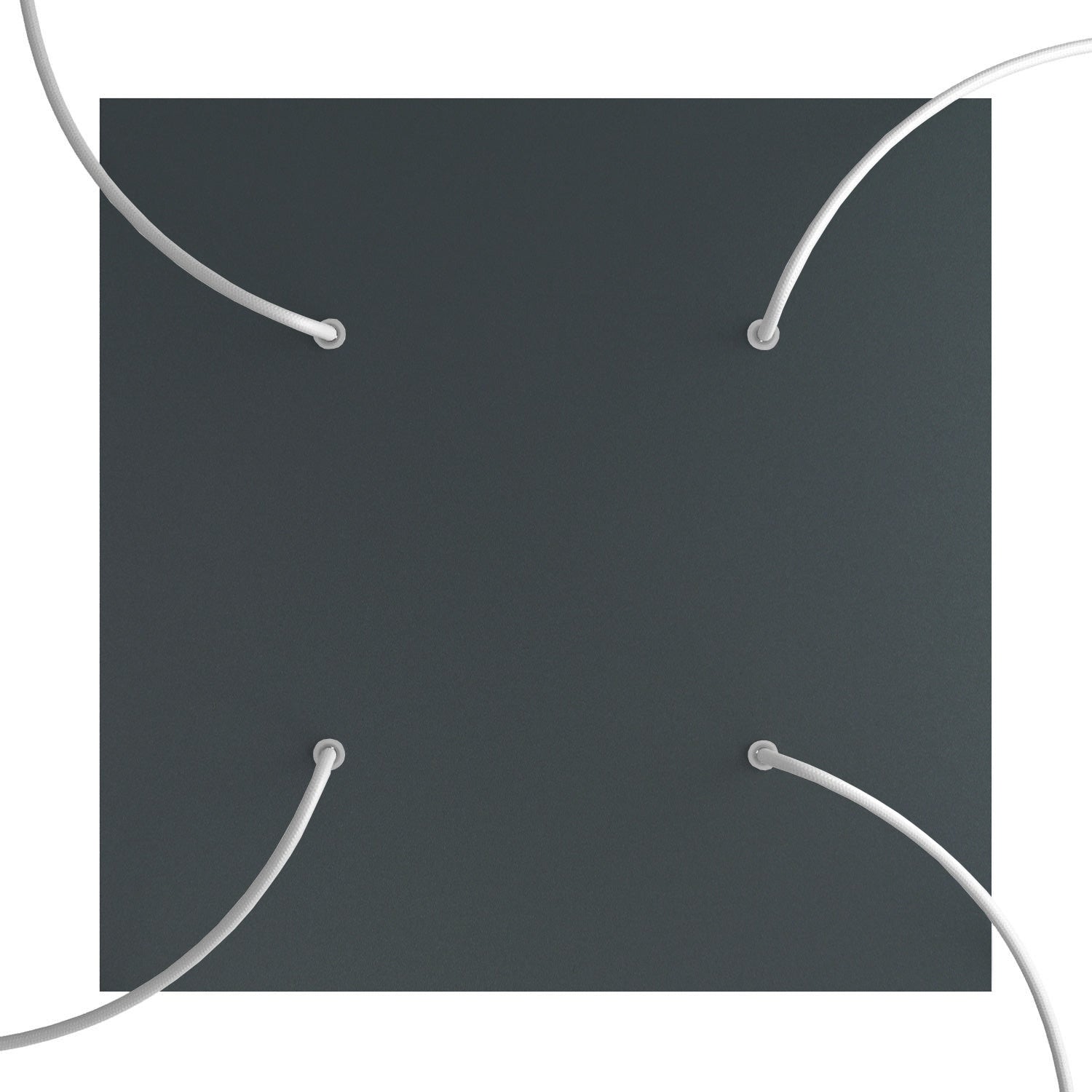 Rosone XXL Rose - One quadrato, 400 mm con 4 fori e 4 fori laterali - Antracite - Creative Cables