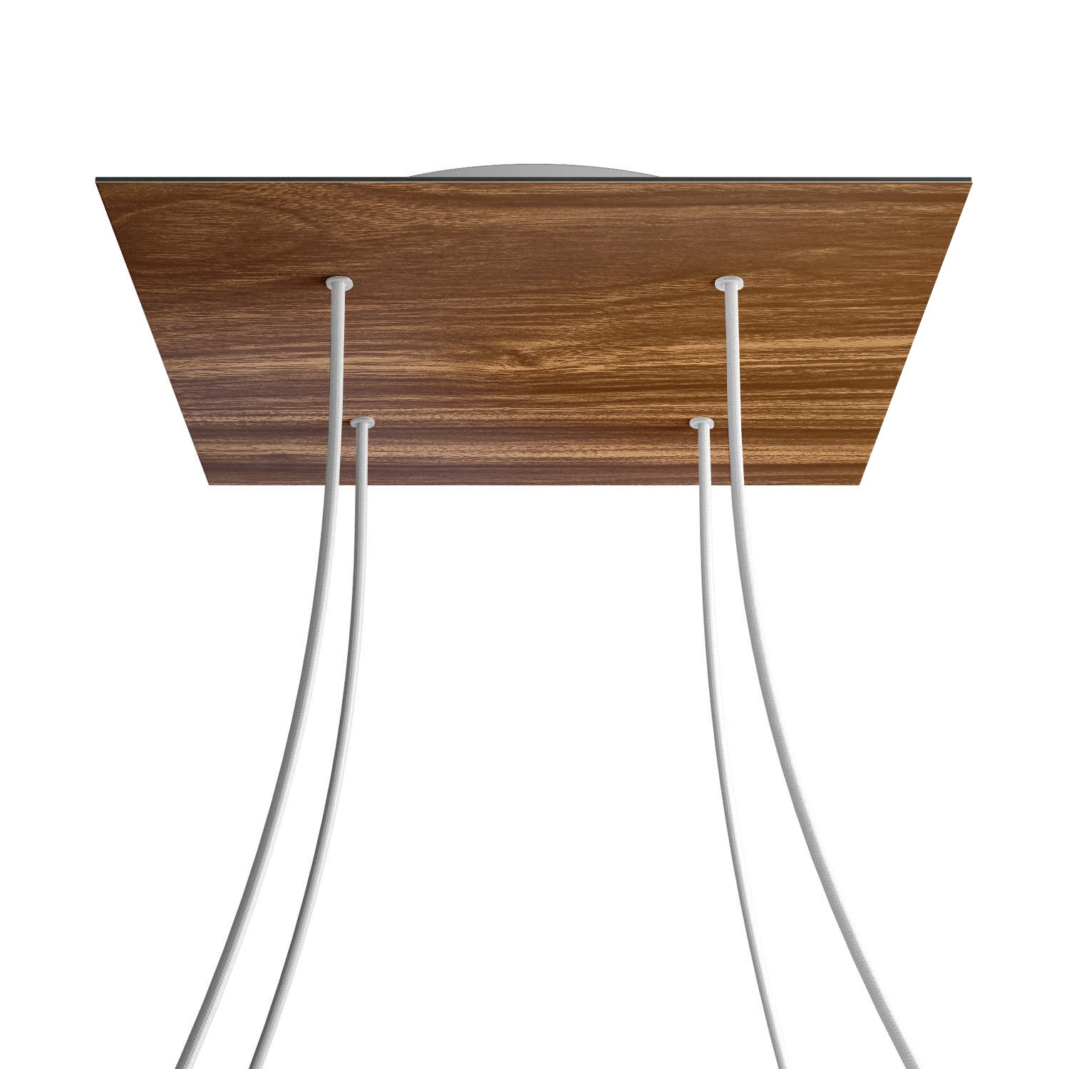 Rosone XXL Rose - One quadrato, 400 mm con 4 fori e 4 fori laterali - Legno - Creative Cables