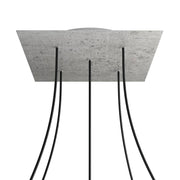 Rosone XXL Rose-One quadrato, 400 mm con 5 fori e 4 fori laterali - Cemento Bianco