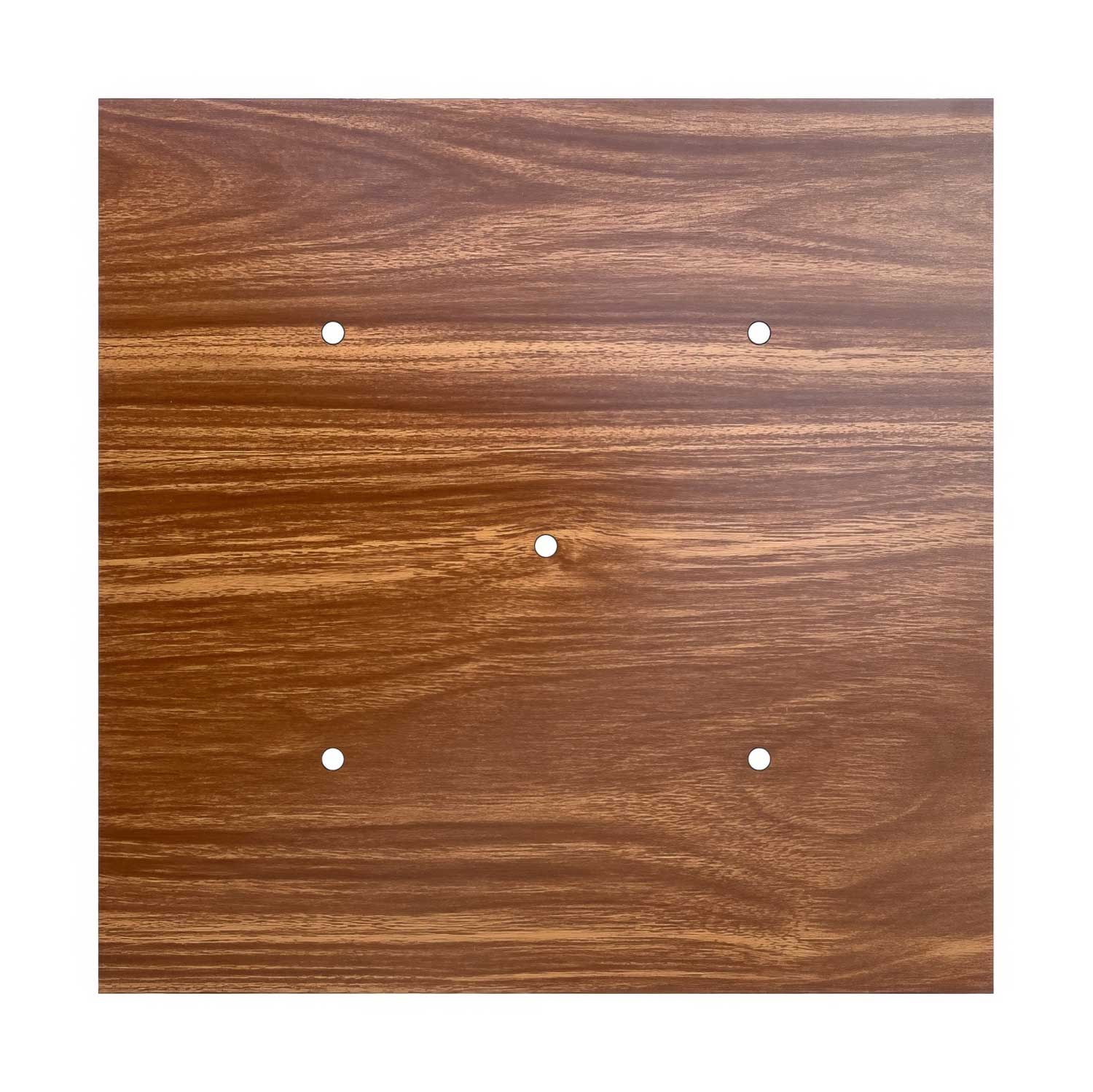 Rosone XXL Rose-One quadrato, 400 mm con 5 fori e 4 fori laterali - Legno Bianco