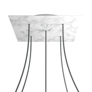 Rosone XXL Rose-One quadrato, 400 mm con 5 fori e 4 fori laterali - Marmo Carrara Bianco