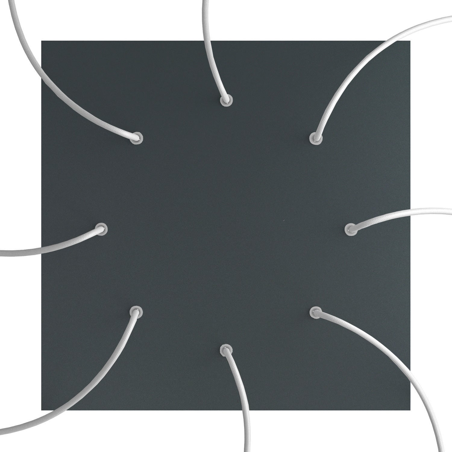 Rosone XXL Rose-One quadrato, 400 mm con 8 fori e 4 fori laterali - Antracite Bianco