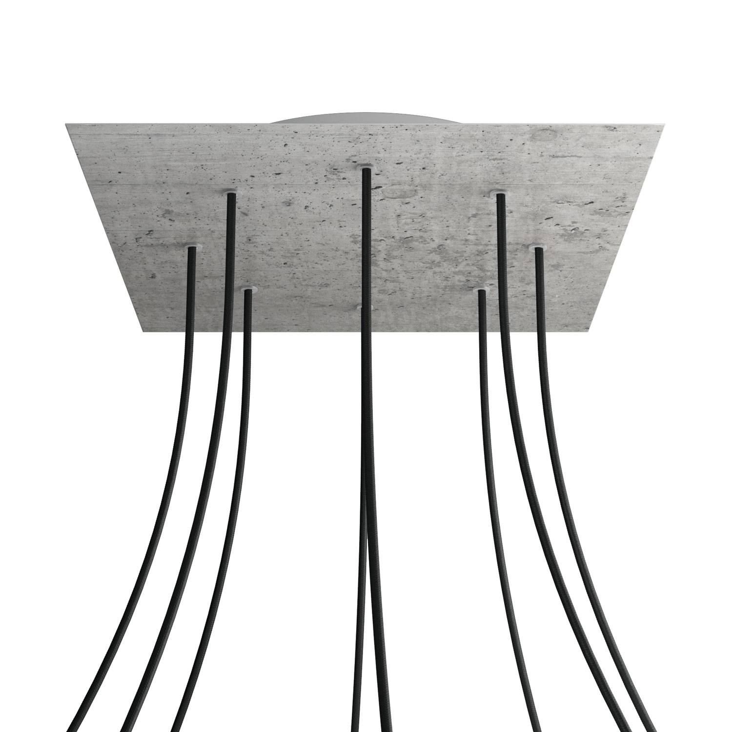 Rosone XXL Rose-One quadrato, 400 mm con 8 fori e 4 fori laterali - Cemento Bianco