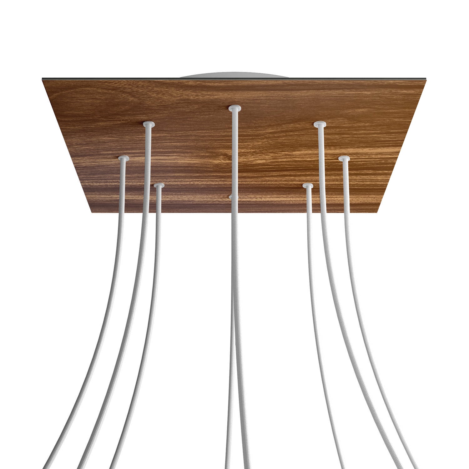 Rosone XXL Rose-One quadrato, 400 mm con 8 fori e 4 fori laterali - Legno Bianco