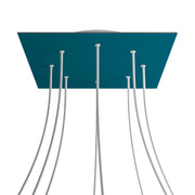 Rosone XXL Rose-One quadrato, 400 mm con 8 fori e 4 fori laterali - Petrolio Bianco
