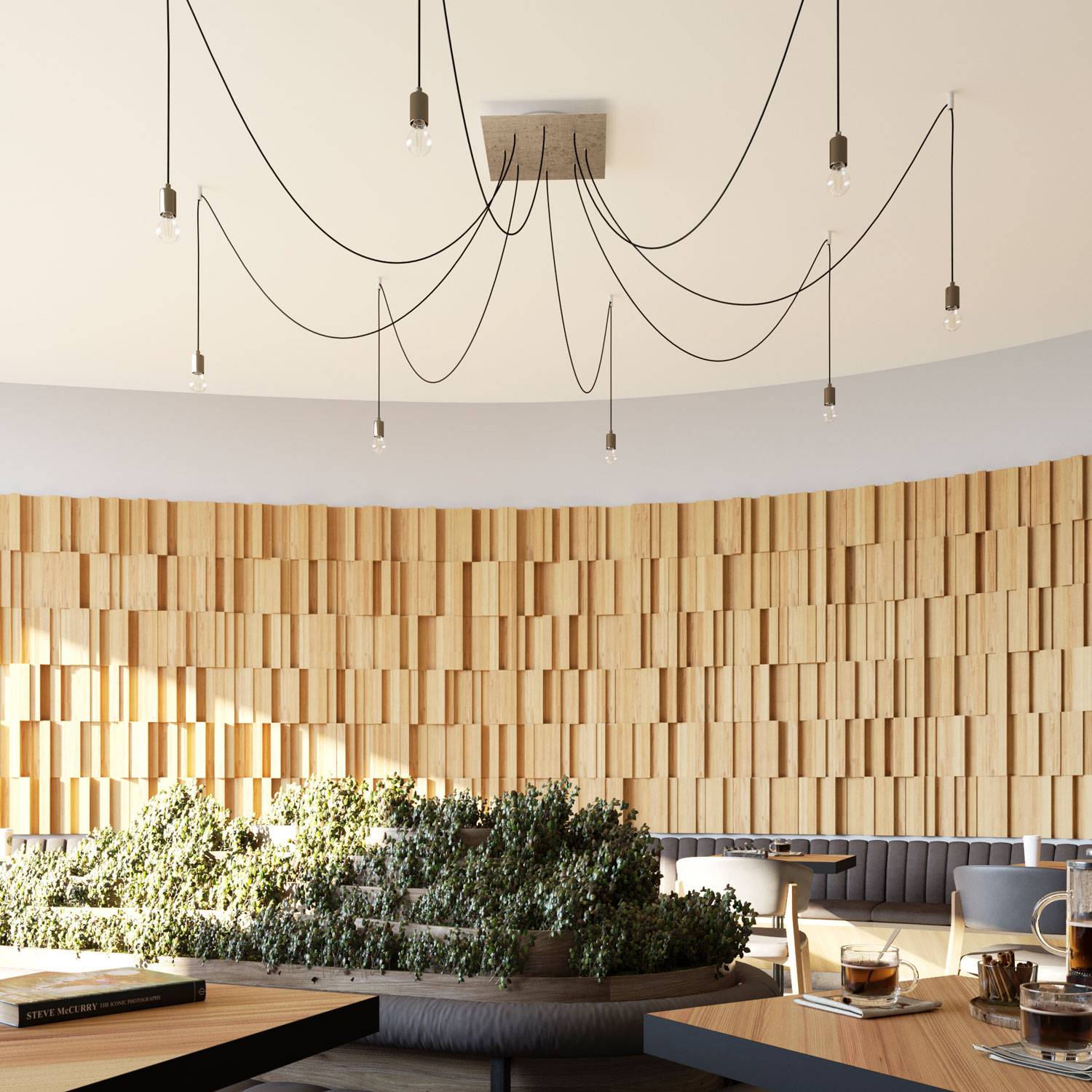 Rosone XXL Rose-One quadrato, 400 mm con 8 fori e 4 fori laterali - Verde prato Bianco