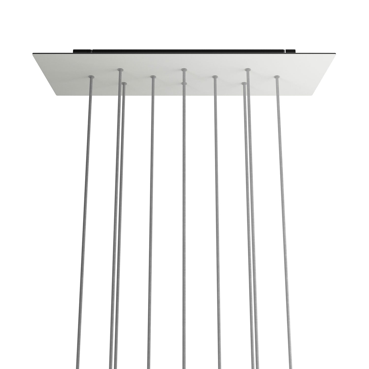 Rosone XXL Rose-One rettangolare a 10 fori e 6 fori laterali, dimensioni 675 x 225 mm - Dibond Bianco opaco Nero