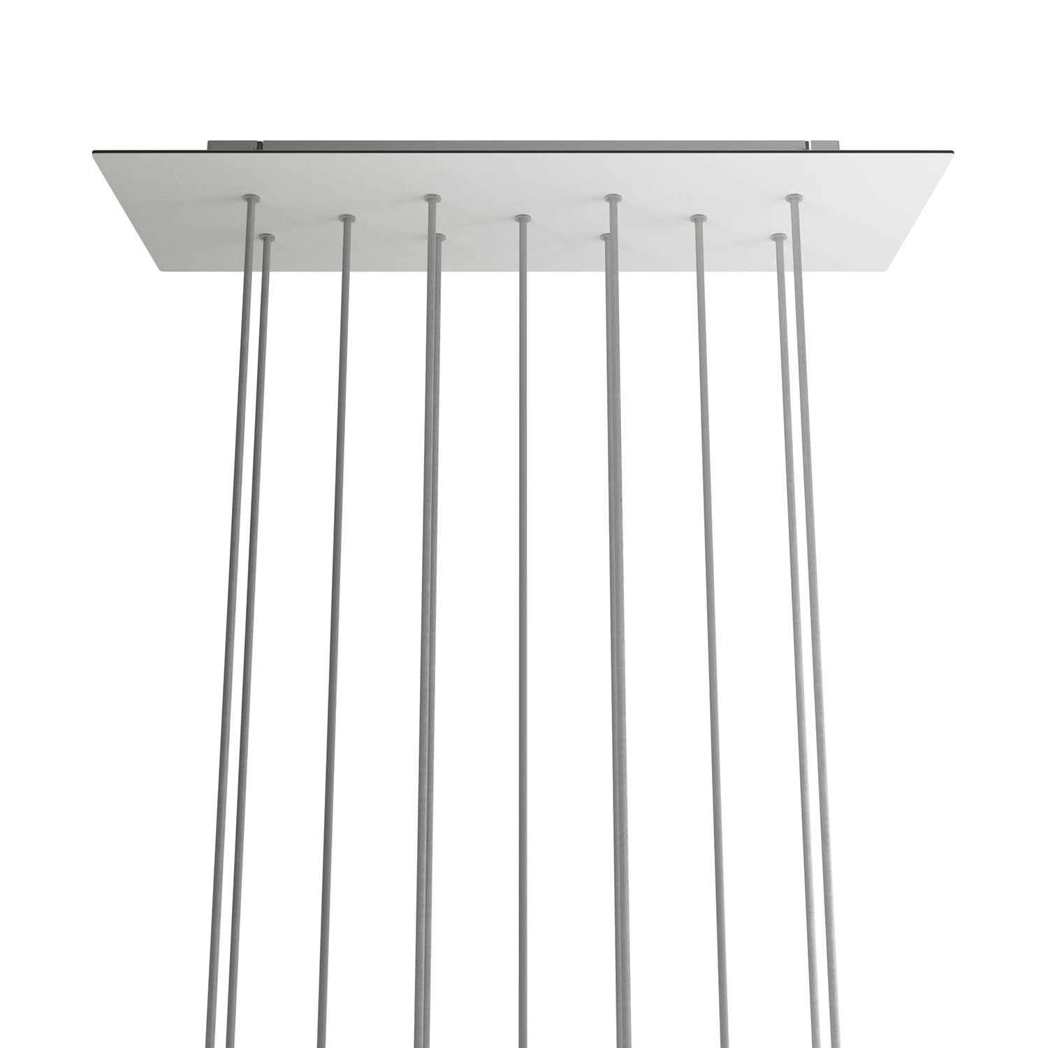 Rosone XXL Rose - One rettangolare a 11 fori e 6 fori laterali, dimensioni 675 x 225 mm - Dibond Bianco opaco - Creative Cables