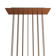 Rosone XXL Rose-One rettangolare a 14 fori e 6 fori laterali, dimensioni 675 x 225 mm - Dibond Rame satinato Bianco