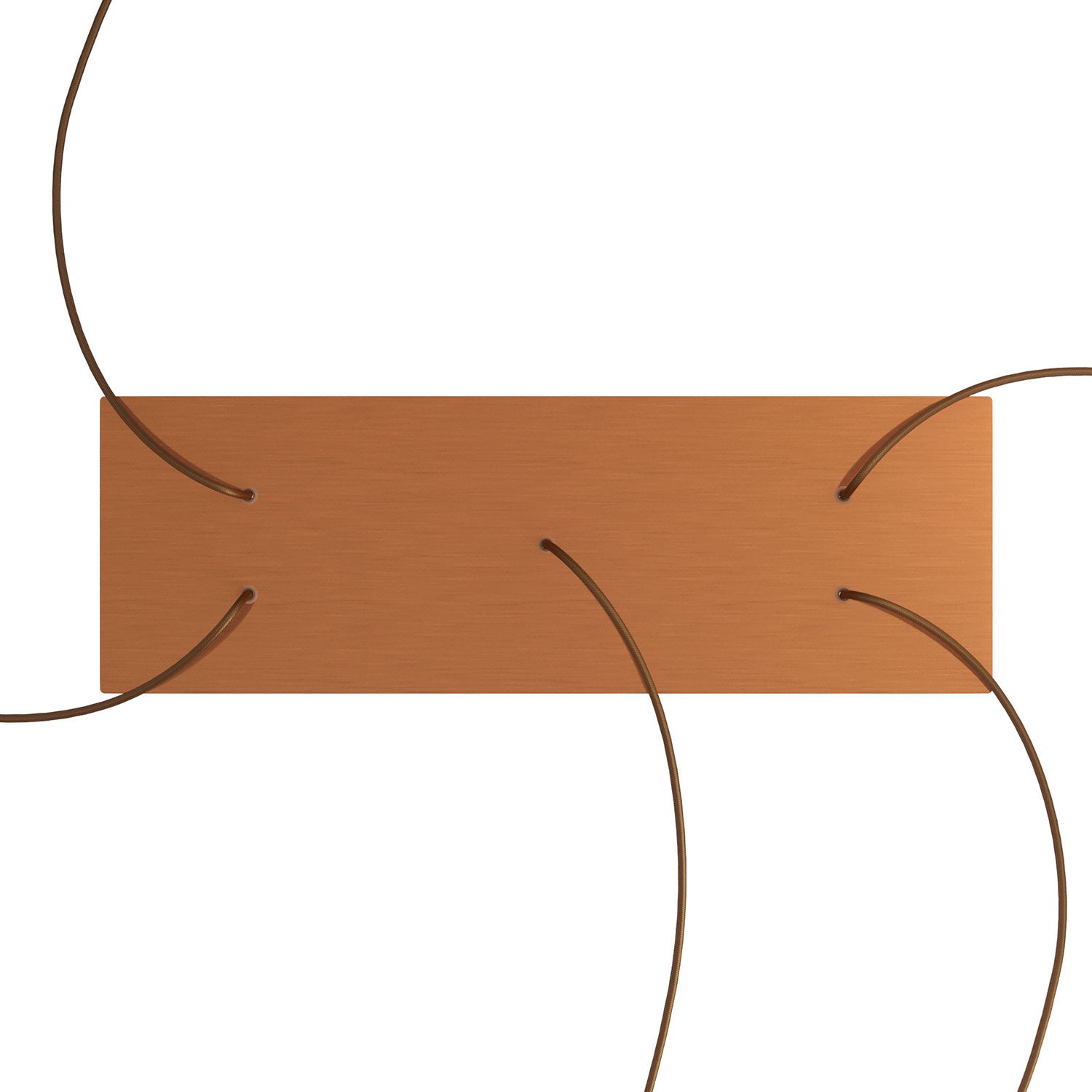 Rosone XXL Rose-One rettangolare a 5 fori e 6 fori laterali, dimensioni 675 x 225 mm - Dibond Rame satinato Bianco