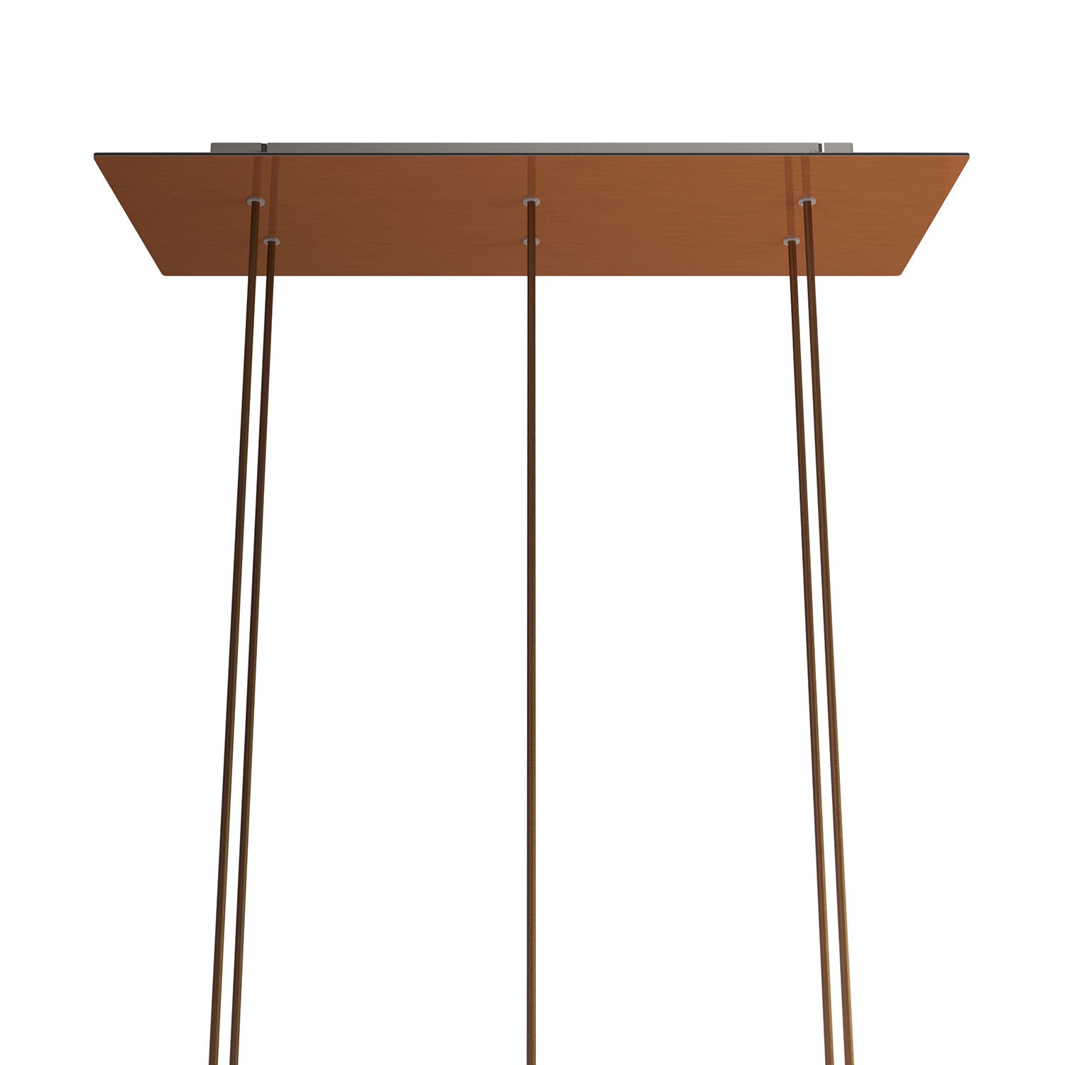 Rosone XXL Rose - One rettangolare a 6 fori e 6 fori laterali, dimensioni 675 x 225 mm - Dibond Rame satinato - Creative Cables