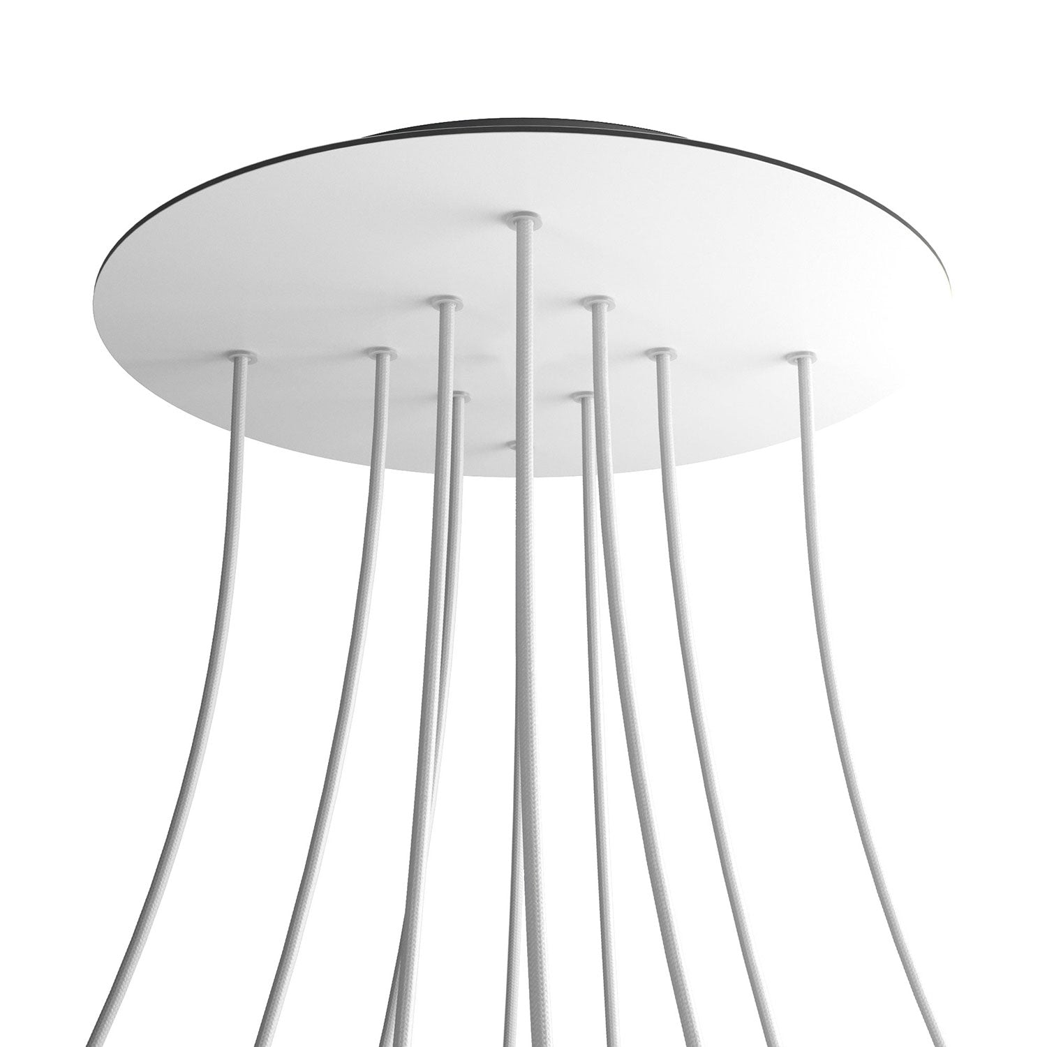 Rosone XXL Rose-One rotondo, diametro 400 mm con 10 fori e 4 fori laterali - Bianco opaco Nero