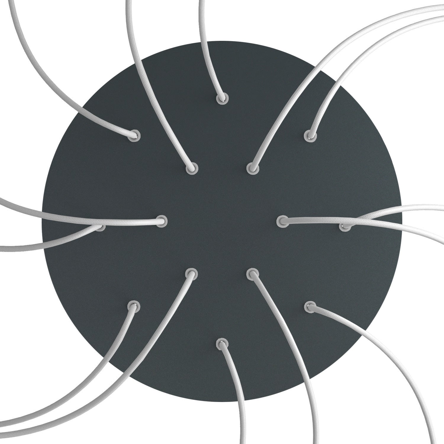 Rosone XXL Rose-One rotondo, diametro 400 mm con 14 fori e 4 fori laterali - Antracite Bianco