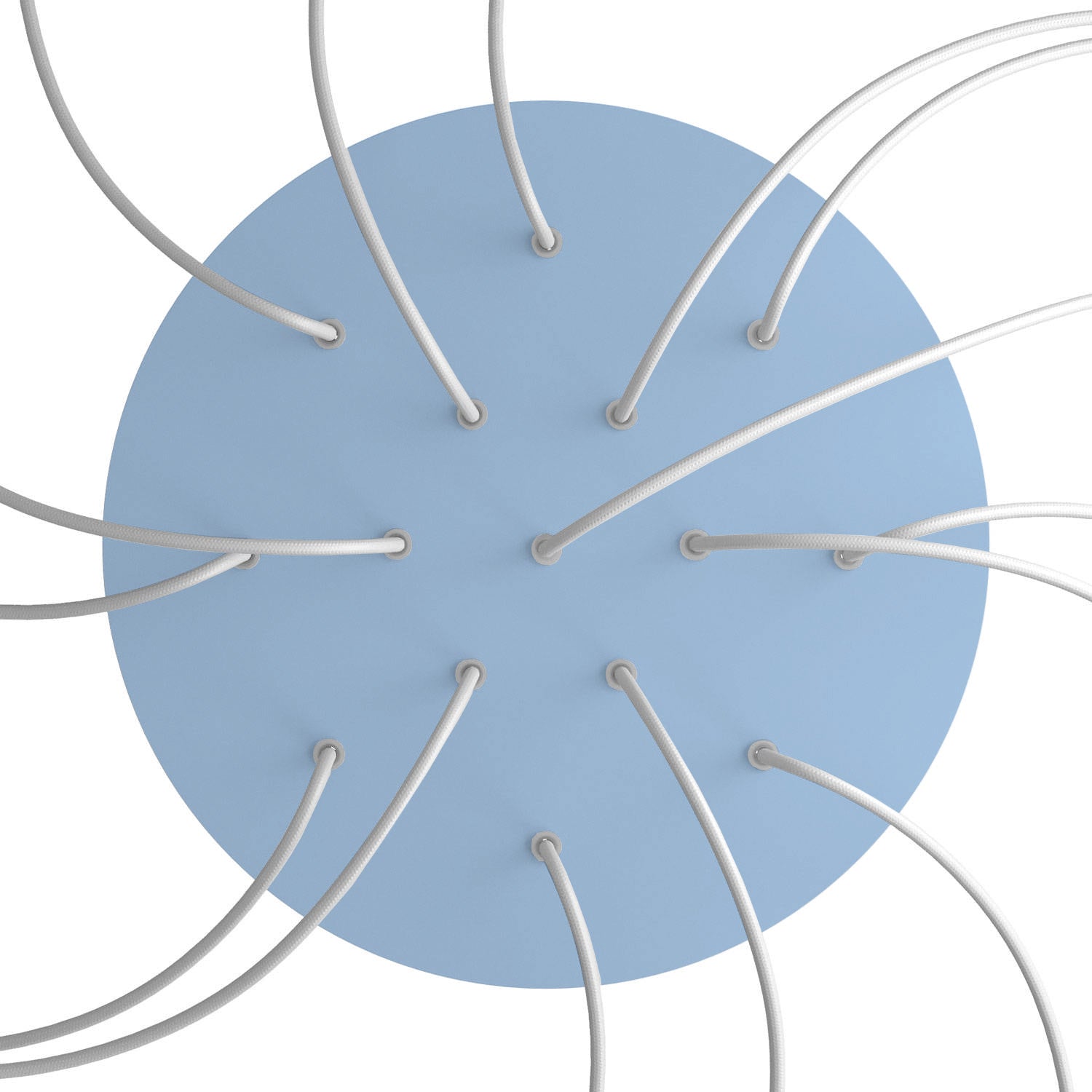 Rosone XXL Rose-One rotondo, diametro 400 mm con 15 fori e 4 fori laterali - Blu carta da zucchero Bianco