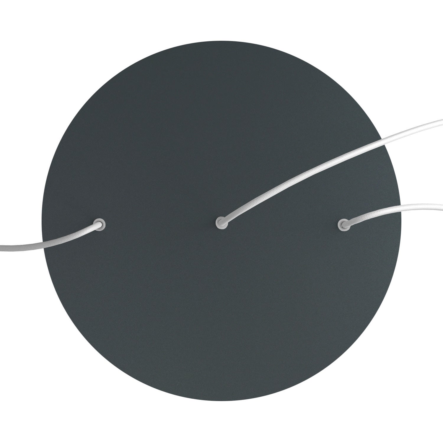 Rosone XXL Rose - One rotondo, diametro 400 mm con 3 fori in linea e 4 fori laterali - Antracite - Creative Cables