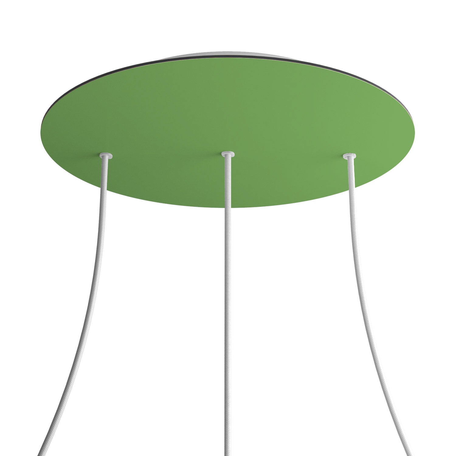 Rosone XXL Rose-One rotondo, diametro 400 mm con 3 fori in linea e 4 fori laterali - Verde prato Bianco