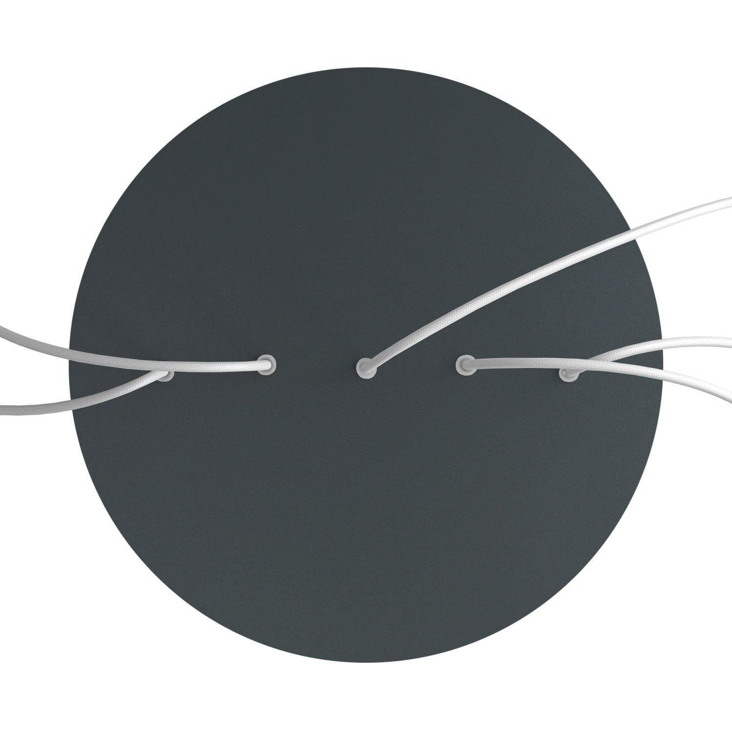 Rosone XXL Rose-One rotondo, diametro 400 mm con 5 fori in linea e 4 fori laterali - Antracite Bianco