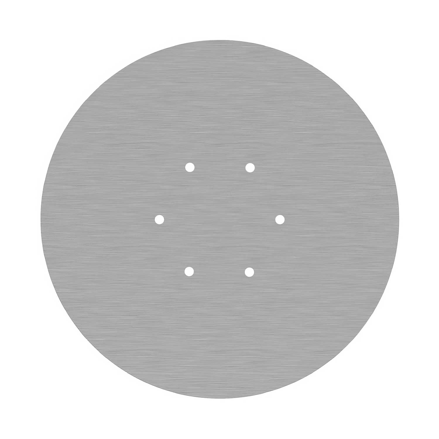 Rosone XXL Rose-One rotondo, diametro 400 mm con 6 fori e 4 fori laterali - Dibond Acciaio satinato Bianco