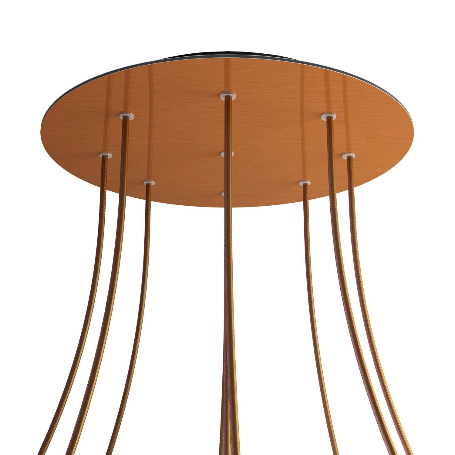 Rosone XXL Rose-One rotondo, diametro 400 mm con 9 fori e 4 fori laterali - Dibond Rame satinato Nero