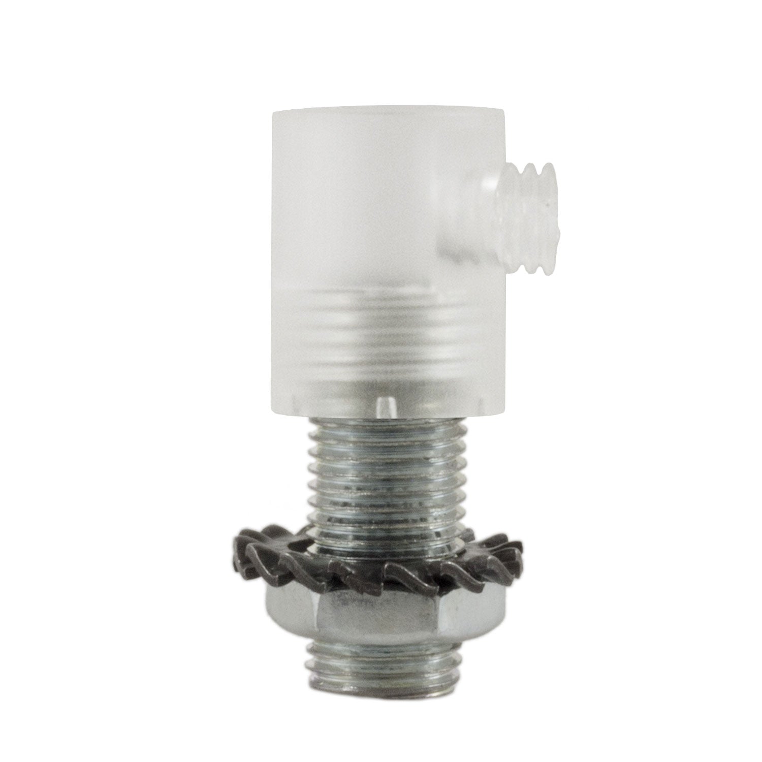 Serracavo cilindrico in plastica completo di tige, dado e rondella - Trasparente