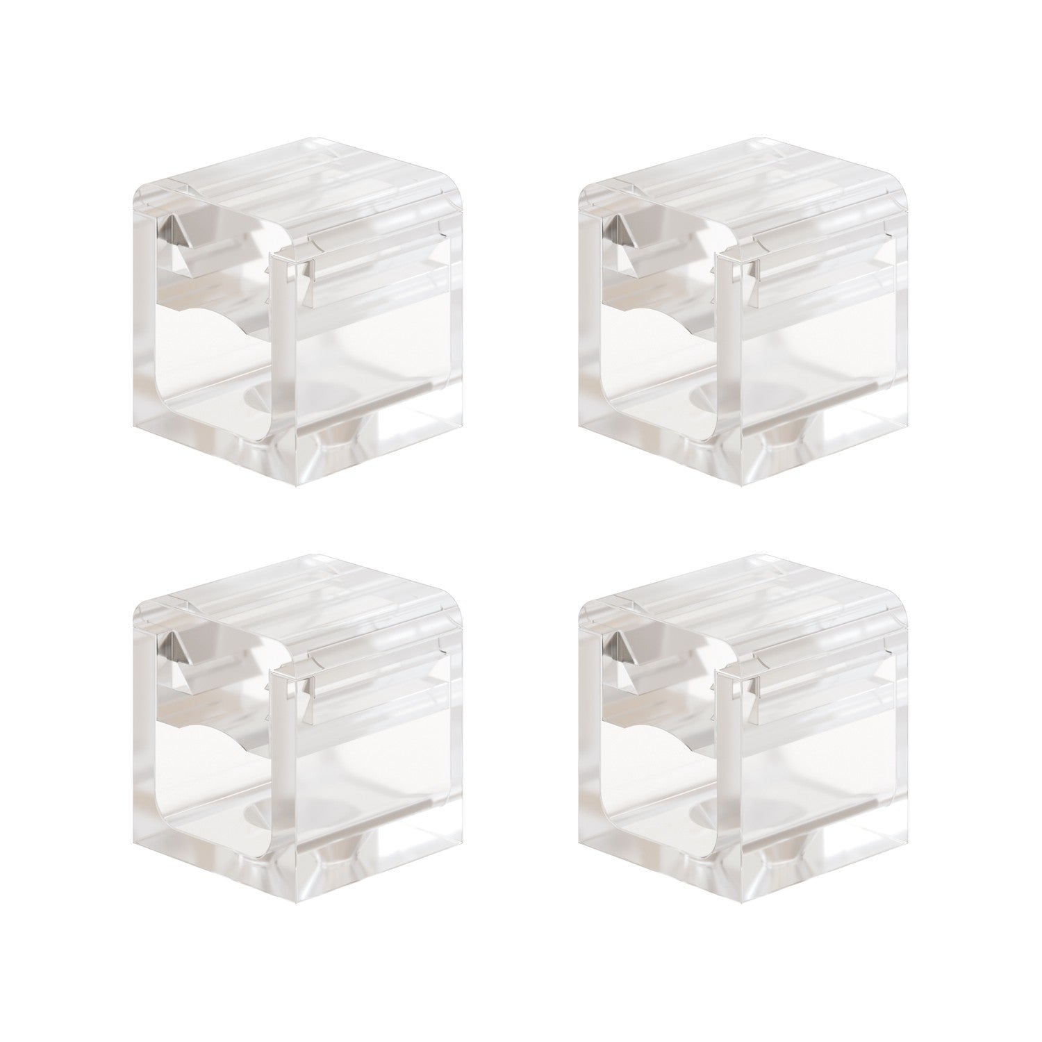 Set 4 Cube Clip Trasparente - Mini fissaggio a parete per cavo tessile
